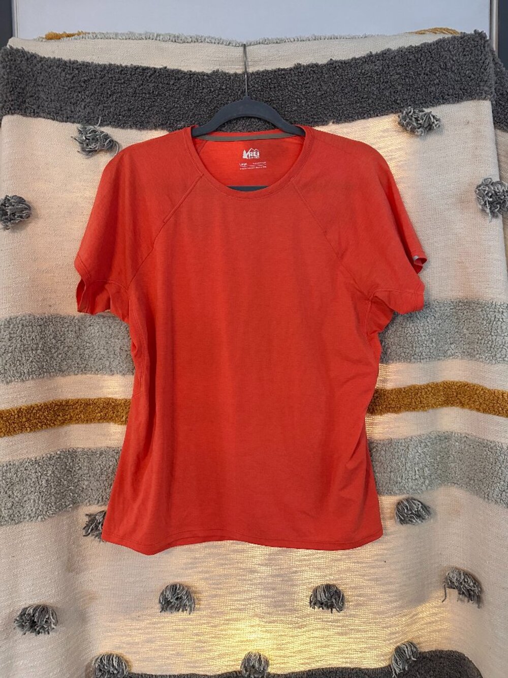 REI Co-op Women's Sahara Short Sleeve Trail Shirt Orange Heather - Size L